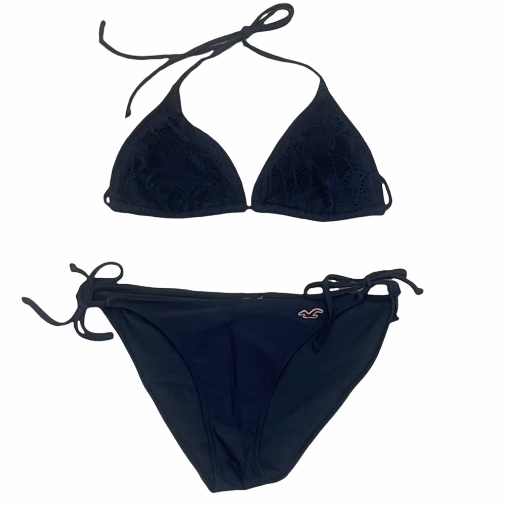 HOLLISTER Dark Blue Triangle Bikini Set